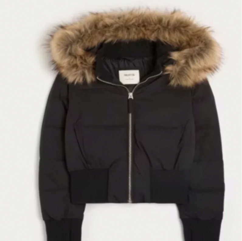 Faux Fur Trim Puffer Jacket