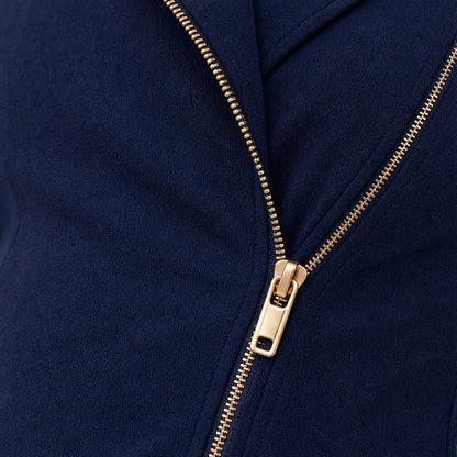 Asymmetric Zip Fitted Blazer Dress