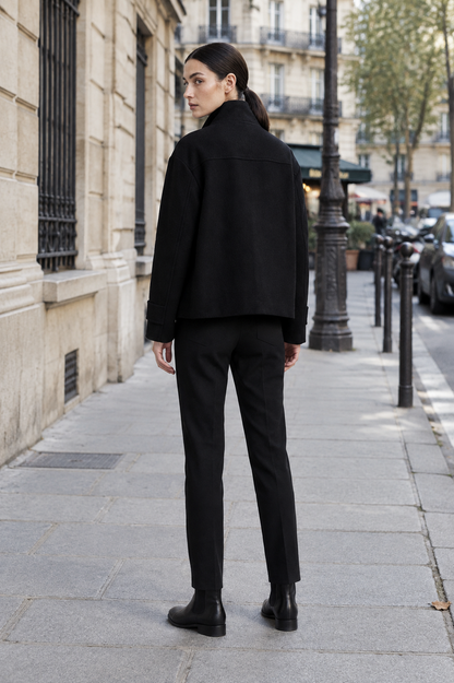 Button Front Cropped Jacket