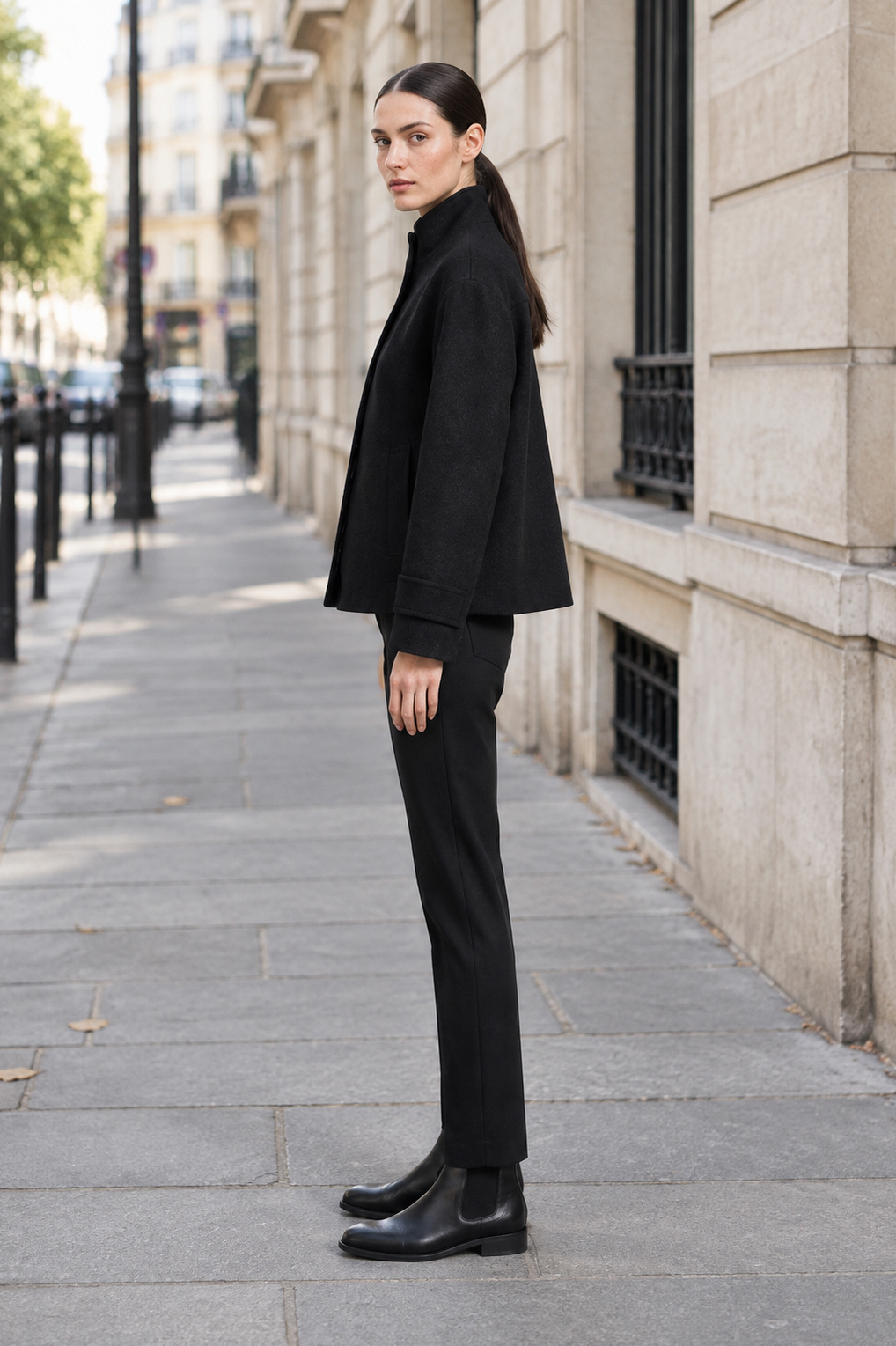 Button Front Cropped Jacket