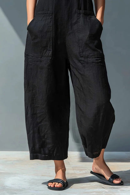 Button Front Wide Leg Jumpsuit