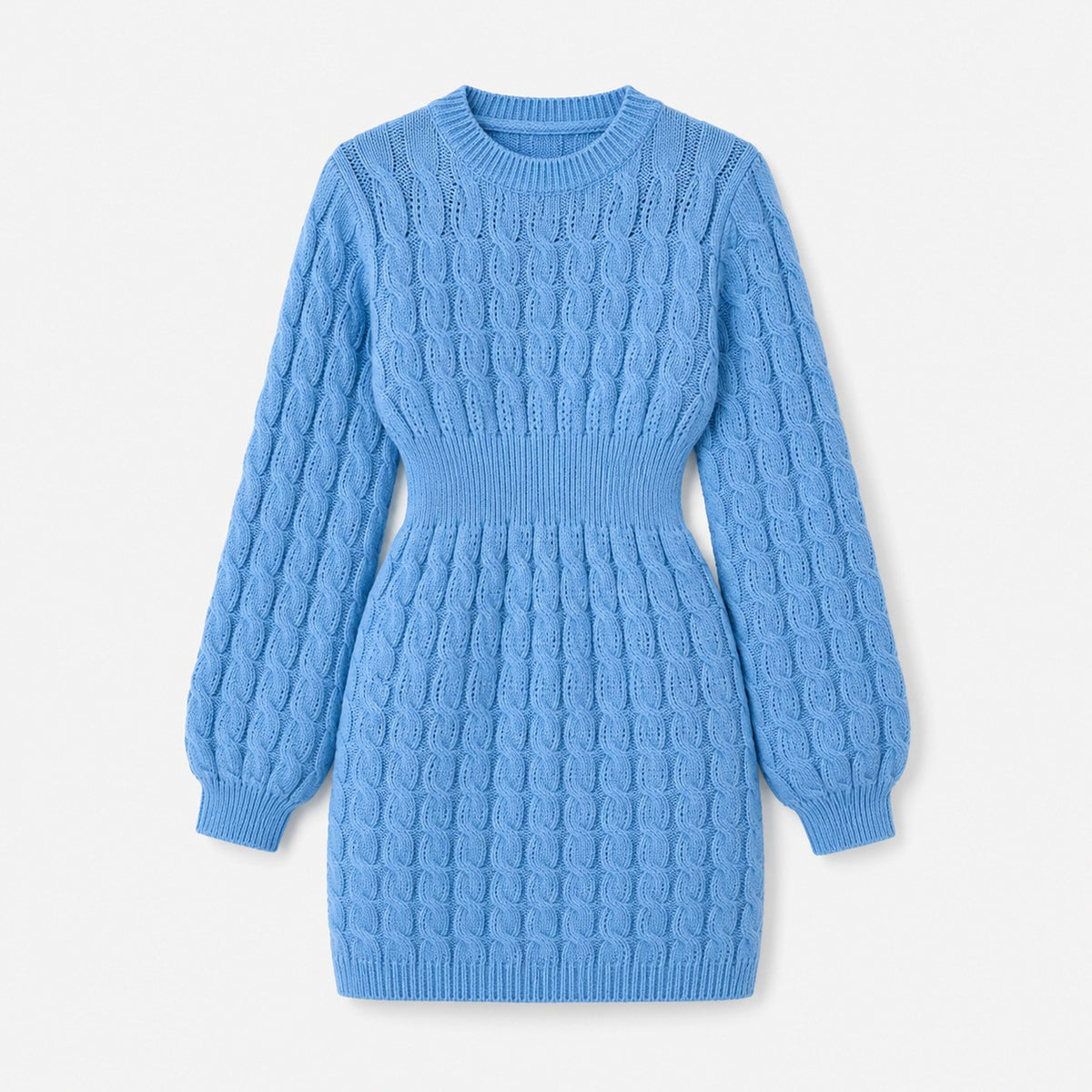 Cable Knit Long Sleeve Sweater Dress