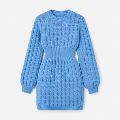 Cable Knit Long Sleeve Sweater Dress