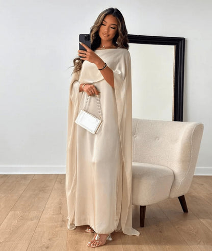 Chiffon Cape Maxi Dress