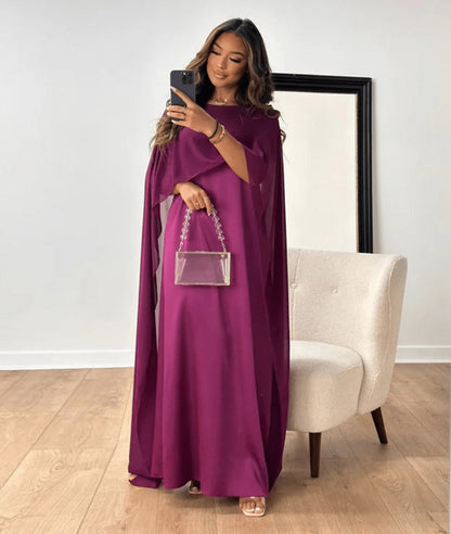 Chiffon Cape Maxi Dress
