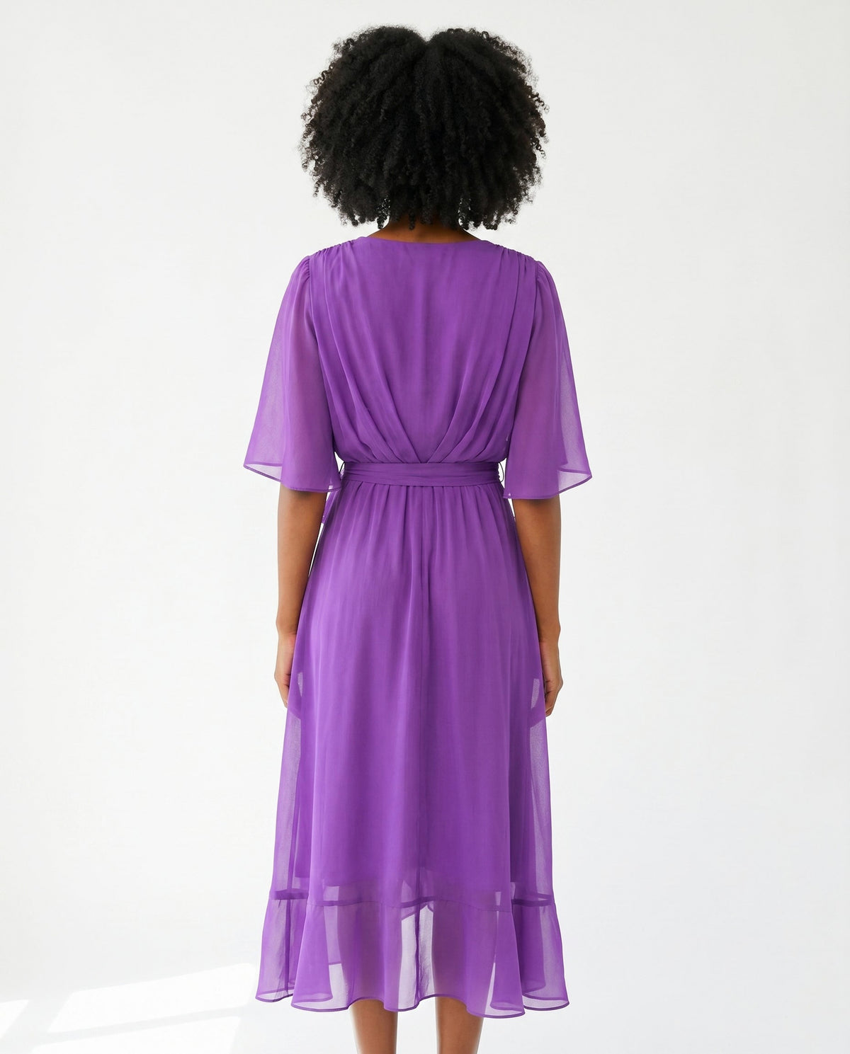 Chiffon 3/4 Kimono Sleeve Maxi Dress
