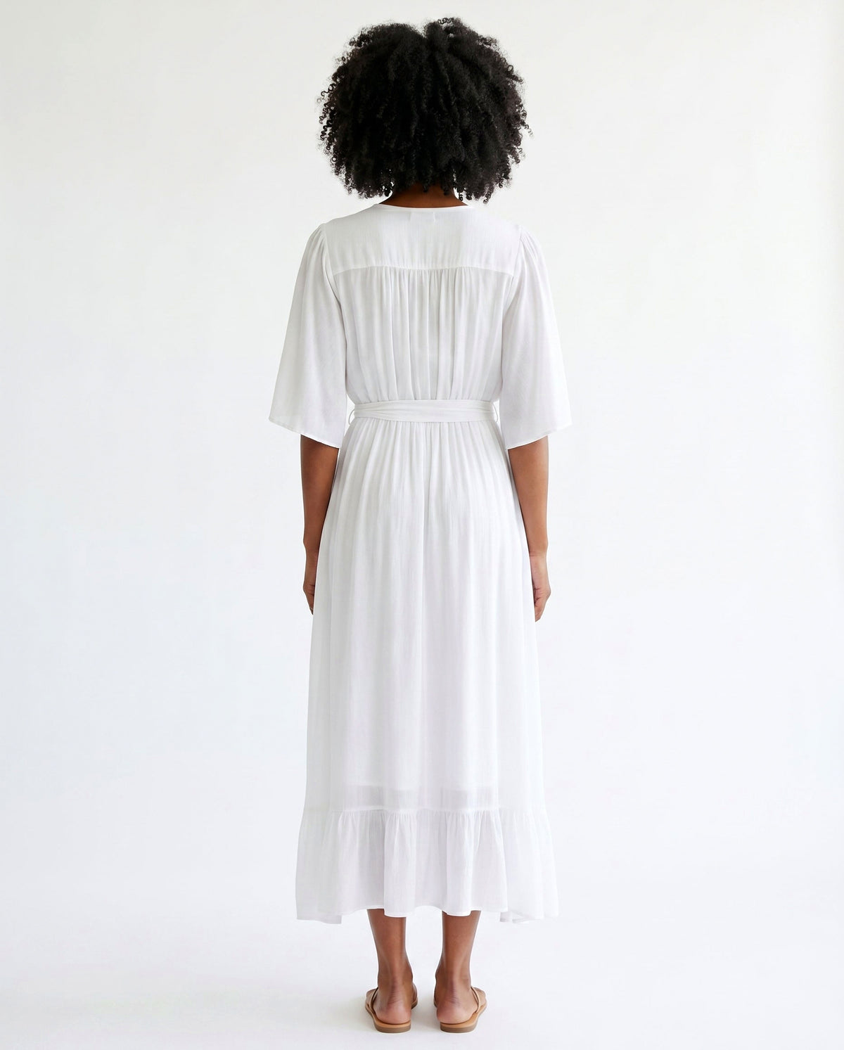 Chiffon 3/4 Kimono Sleeve Maxi Dress