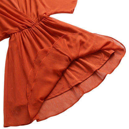 Chiffon 3/4 Kimono Sleeve Maxi Dress