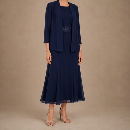 Chiffon Modest Jacket Dress Set