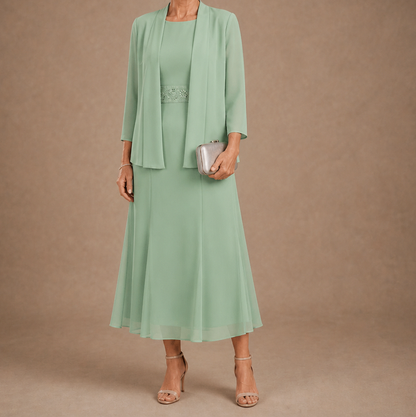 Chiffon Modest Jacket Dress Set