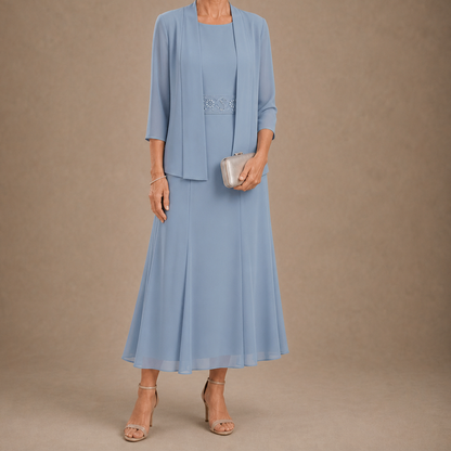 Chiffon Modest Jacket Dress Set