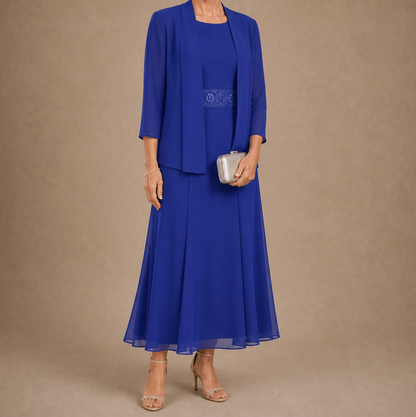 Chiffon Modest Jacket Dress Set