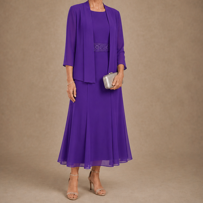 Chiffon Modest Jacket Dress Set