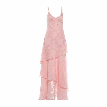 Chiffon Tiered Slip Maxi Dress