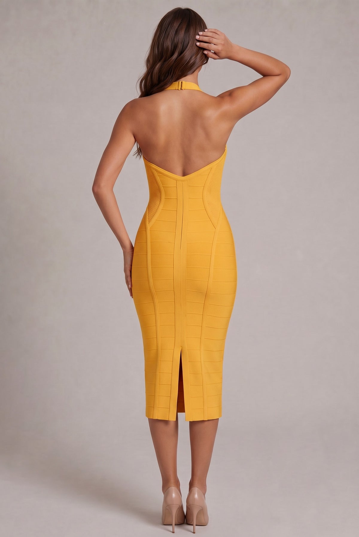 Corset Halter Neck Midi Dress