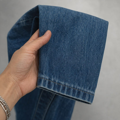 Denim Long Sleeve Button Down Maxi Shirt Dress