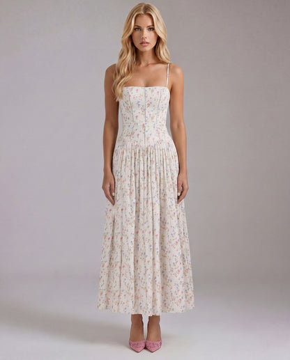 Ditsy Floral Drop Waist Maxi Dress