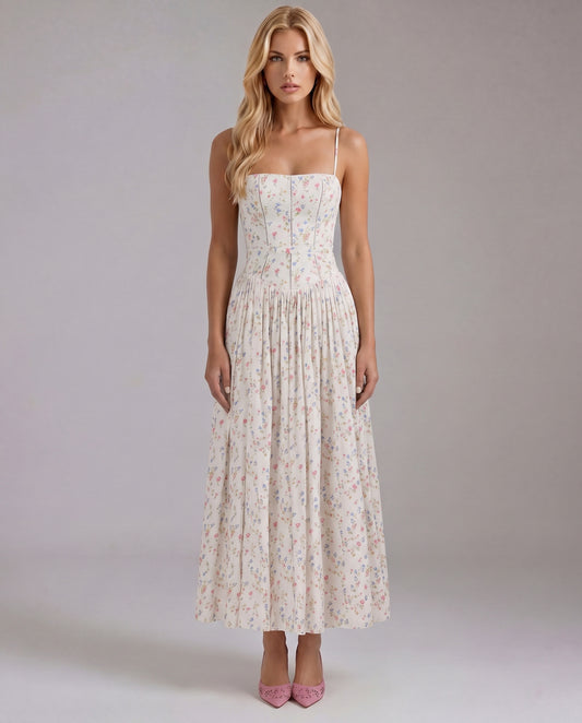 Ditsy Floral Drop Waist Maxi Dress