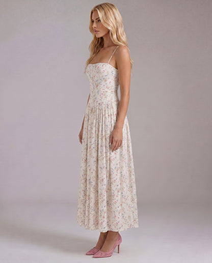 Ditsy Floral Drop Waist Maxi Dress