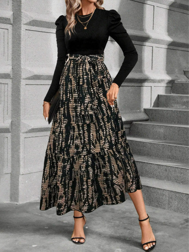 Long Sleeve Ditsy Floral Tiered Maxi Dress