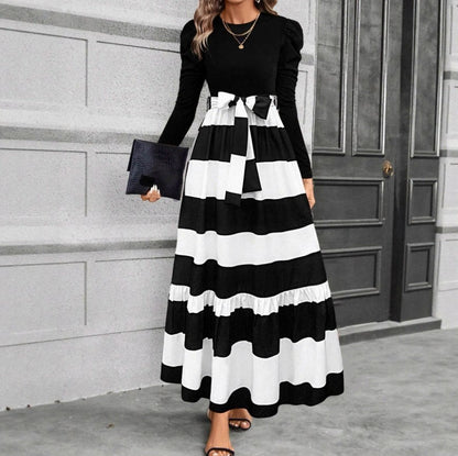 Long Sleeve Ditsy Floral Tiered Maxi Dress