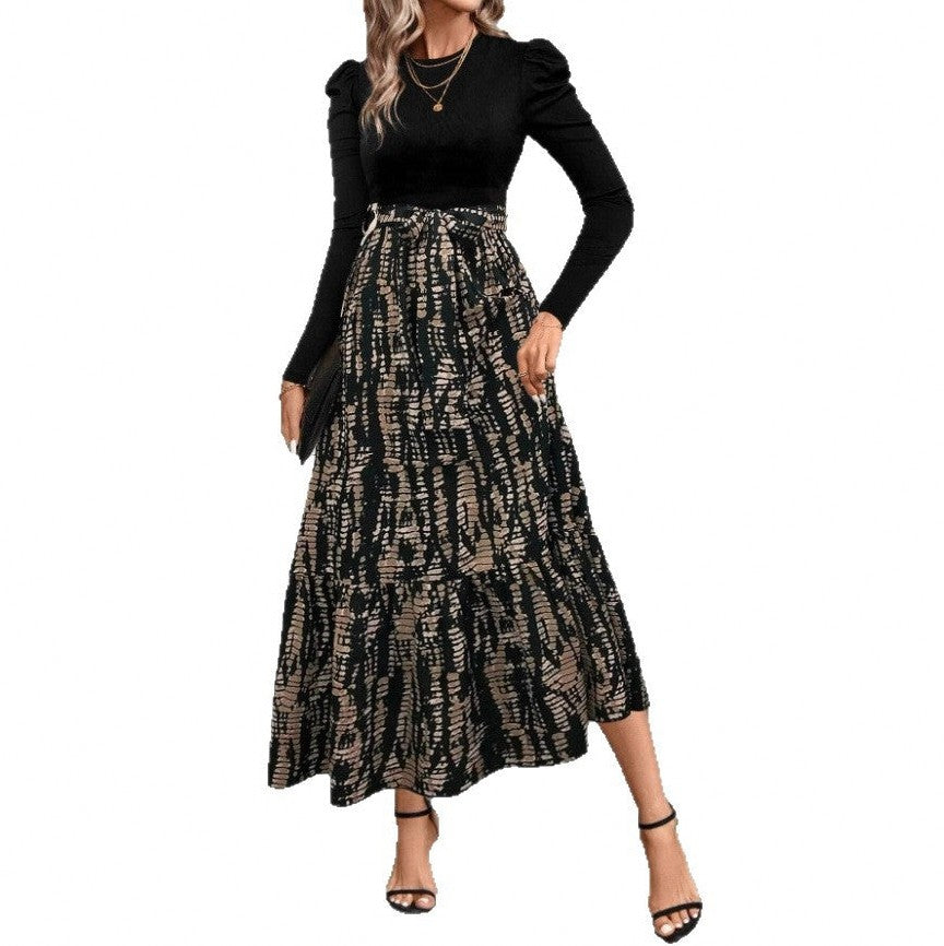 Long Sleeve Ditsy Floral Tiered Maxi Dress