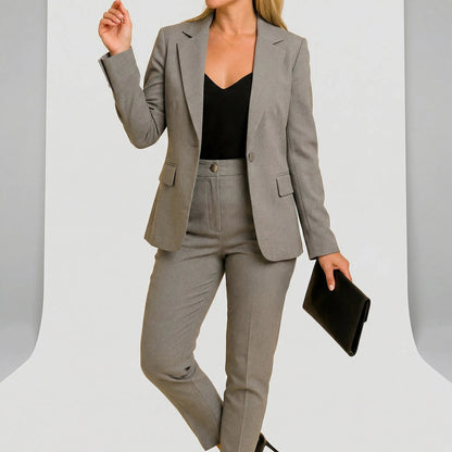 Double Breasted Button Front Blazer and Pants Set