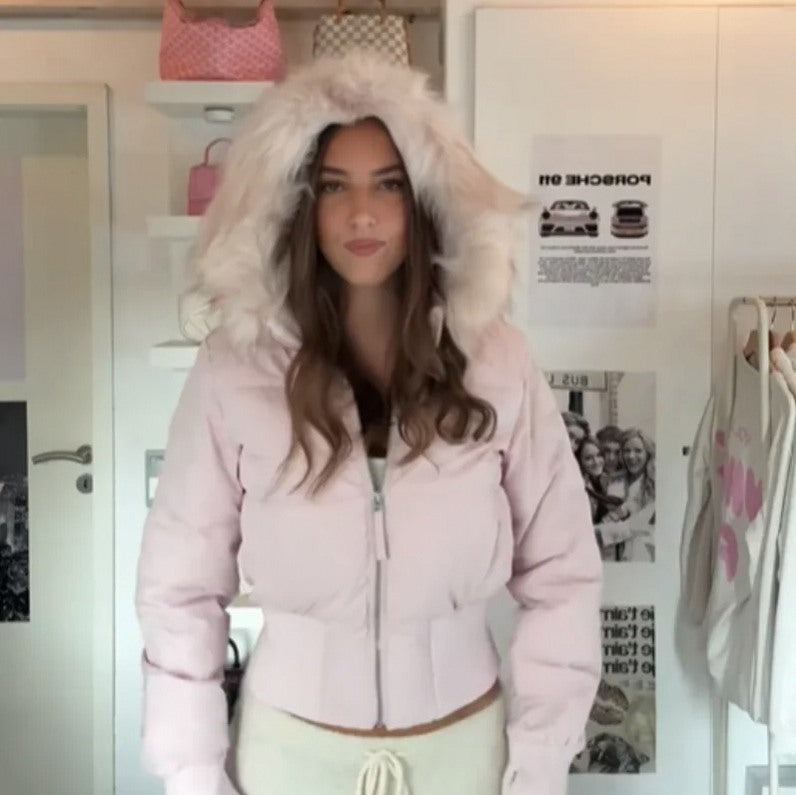 Faux Fur Trim Puffer Jacket