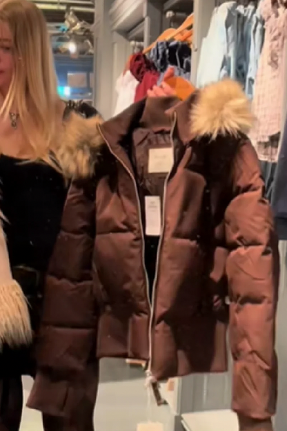 Faux Fur Trim Puffer Jacket
