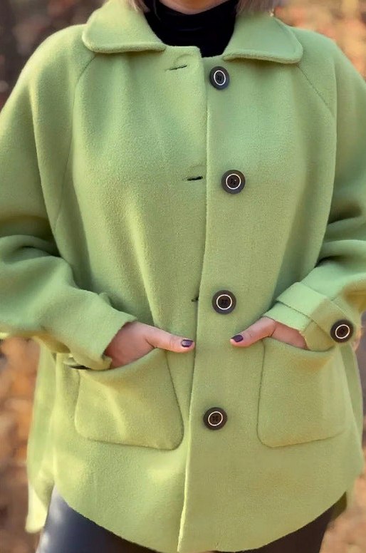 Fleece Collared Button Front Coat