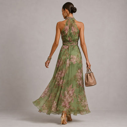 Floral Halter Maxi Dress