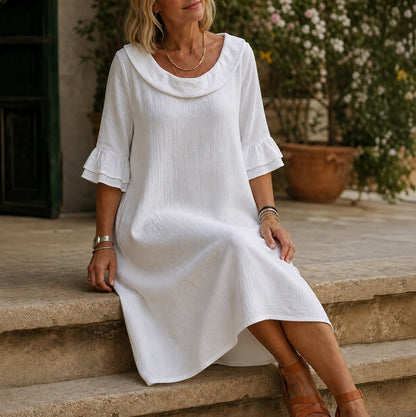 Gauze Cowl Neck Maxi Dress