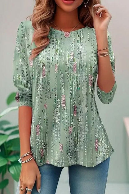 Geometric 3/4 Sleeve Tunic Top