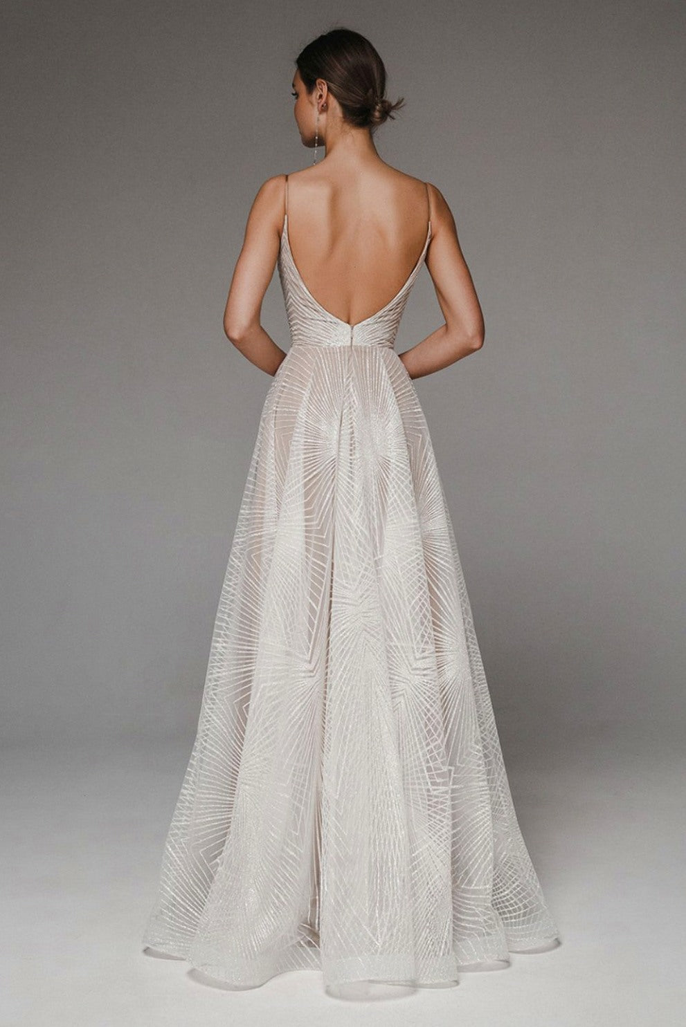 Geometric Sweetheart Spaghetti Strap Maxi Dress