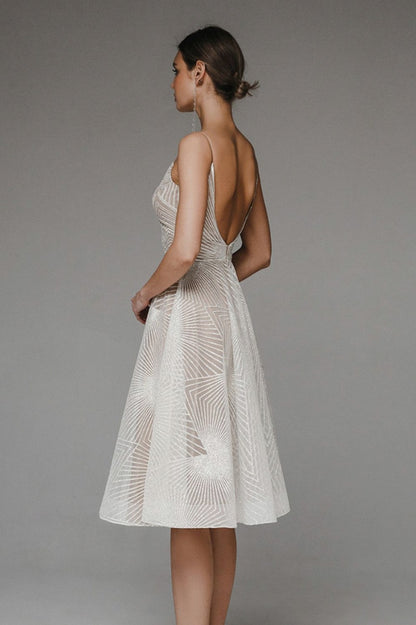 Geometric Sweetheart Spaghetti Strap Maxi Dress