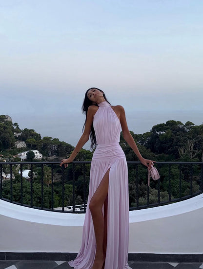 Halter High Neck Maxi Dress