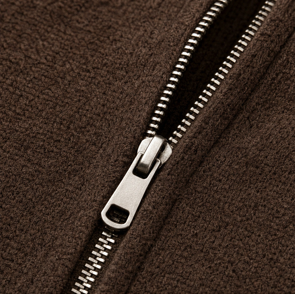 Knit Hooded Zip Up Cardigan