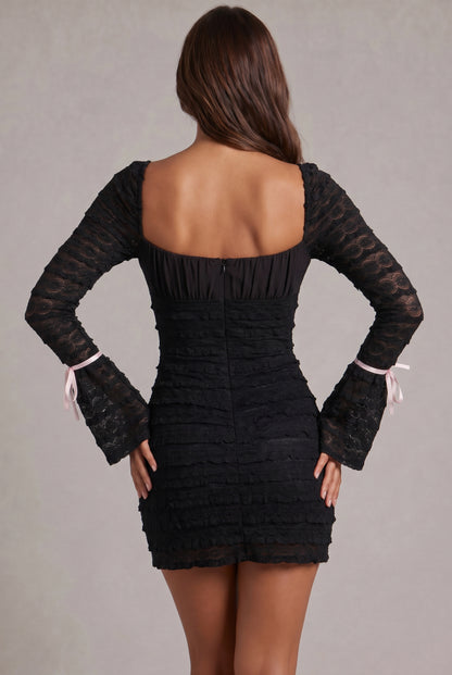 Lace Long Bell Sleeve Mini Dress