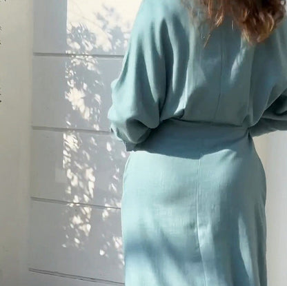 Long Sleeve Button Front Maxi Shirt Dress