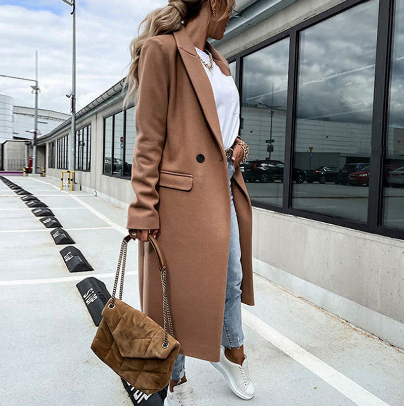 Long Sleeve Double Breasted Trench Coat