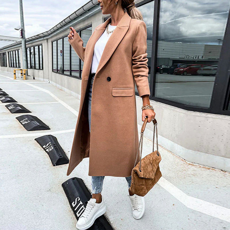 Long Sleeve Double Breasted Trench Coat