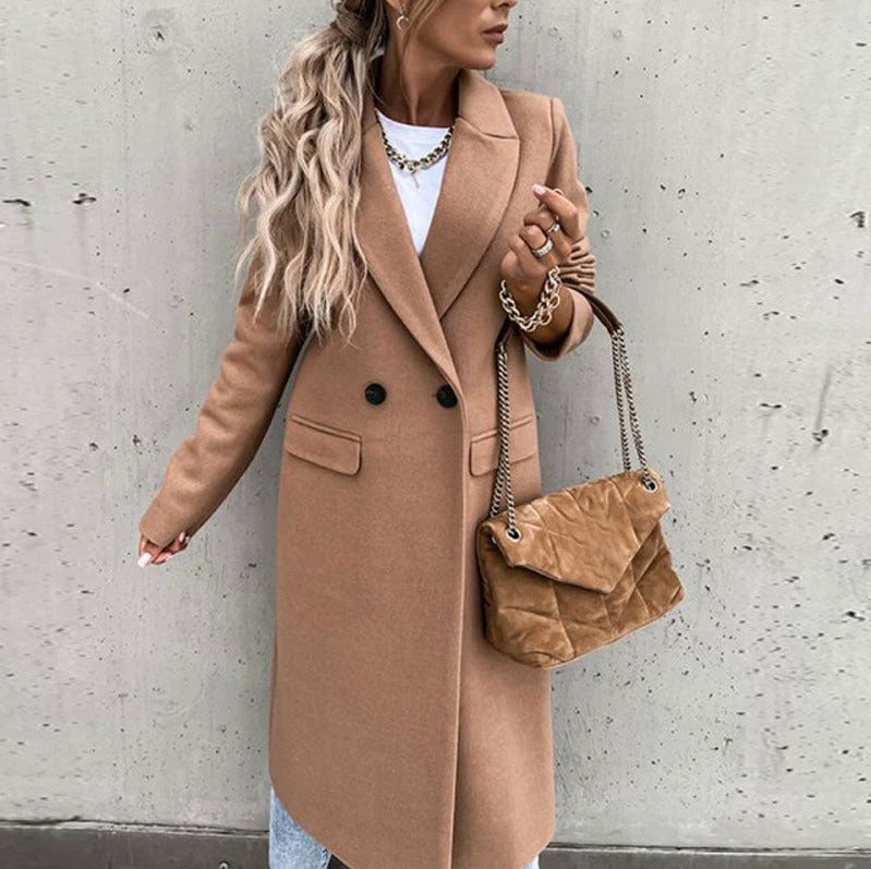 Long Sleeve Double Breasted Trench Coat