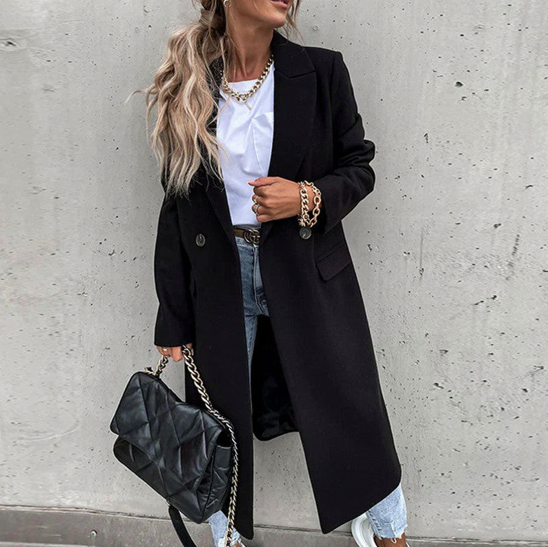 Long Sleeve Double Breasted Trench Coat