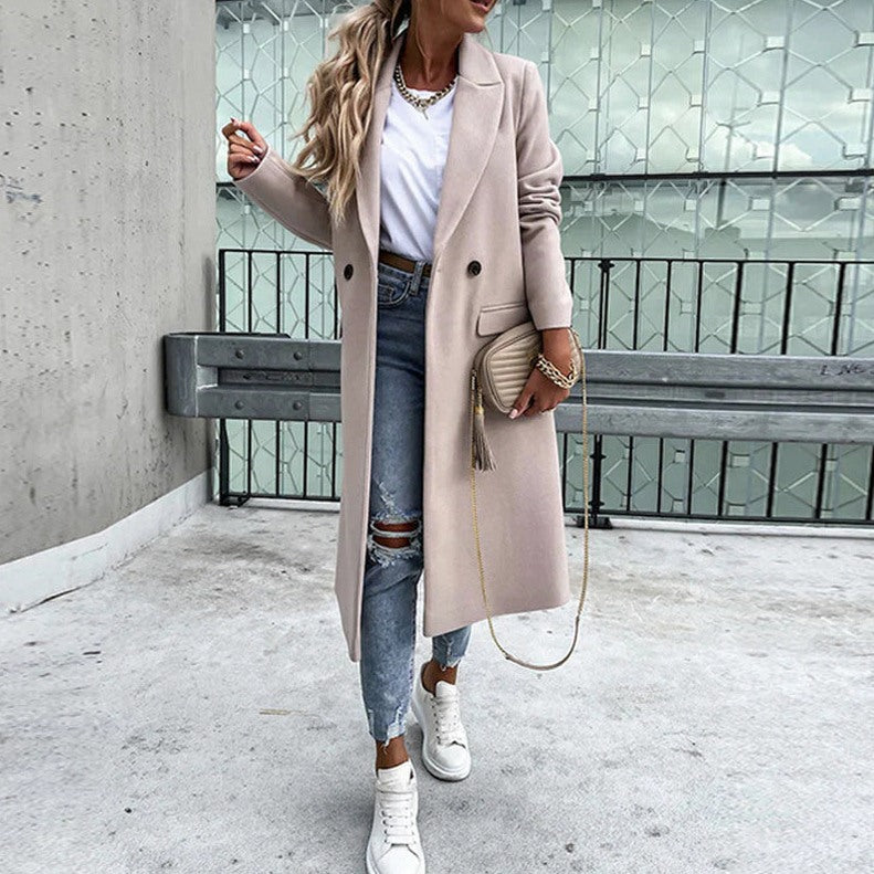 Long Sleeve Double Breasted Trench Coat