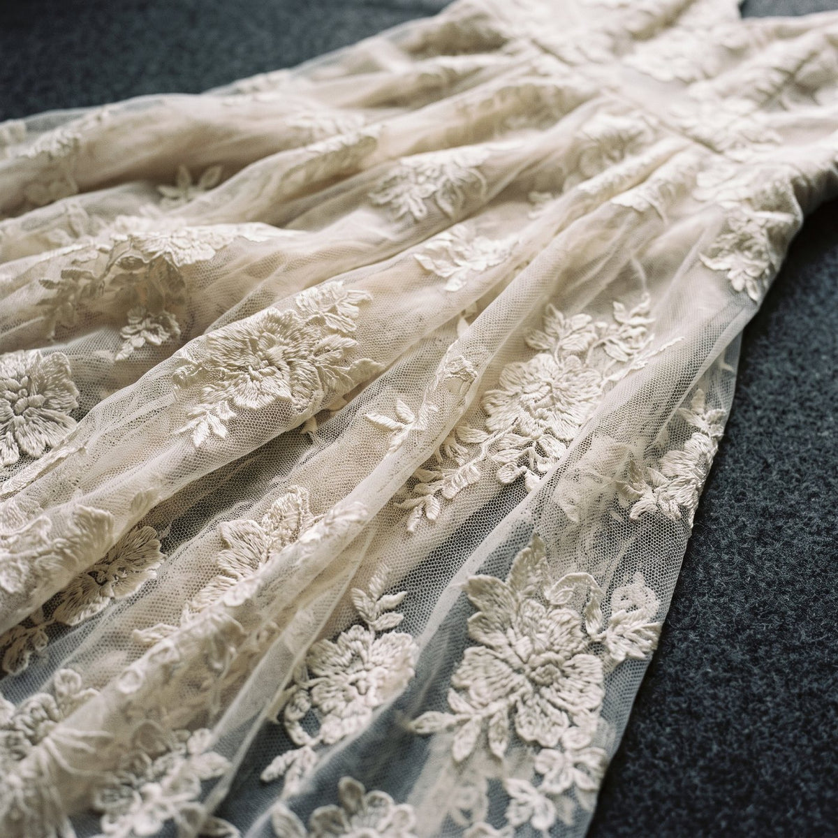 Ivory lace fabric