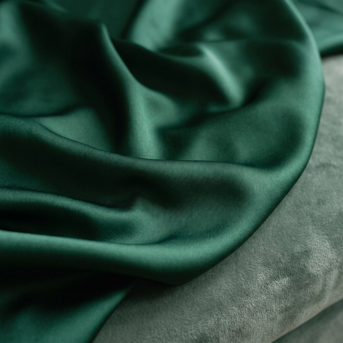 Emerald satin fabric