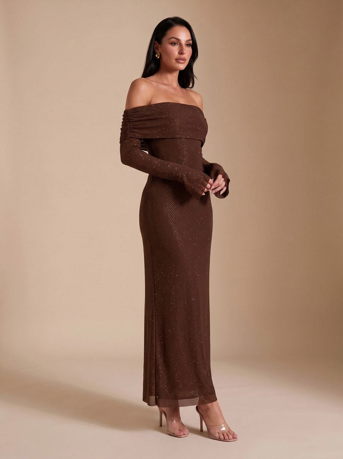 Long Sleeve Off Shoulder Maxi Dress