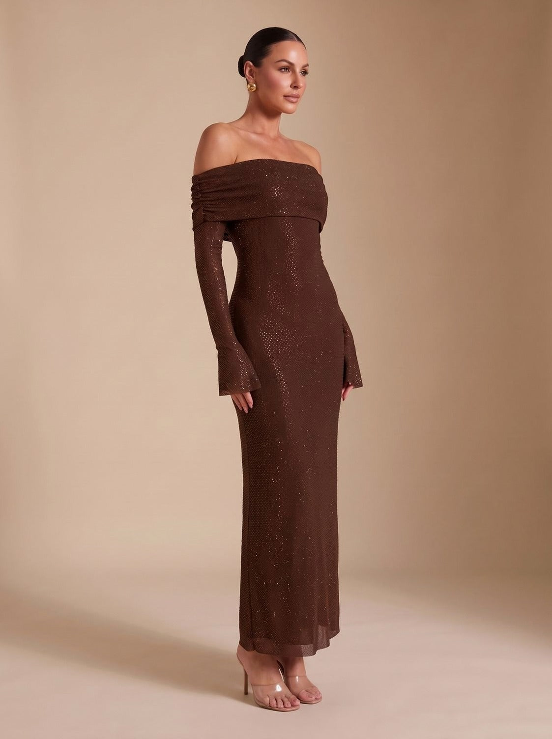 Long Sleeve Off Shoulder Maxi Dress