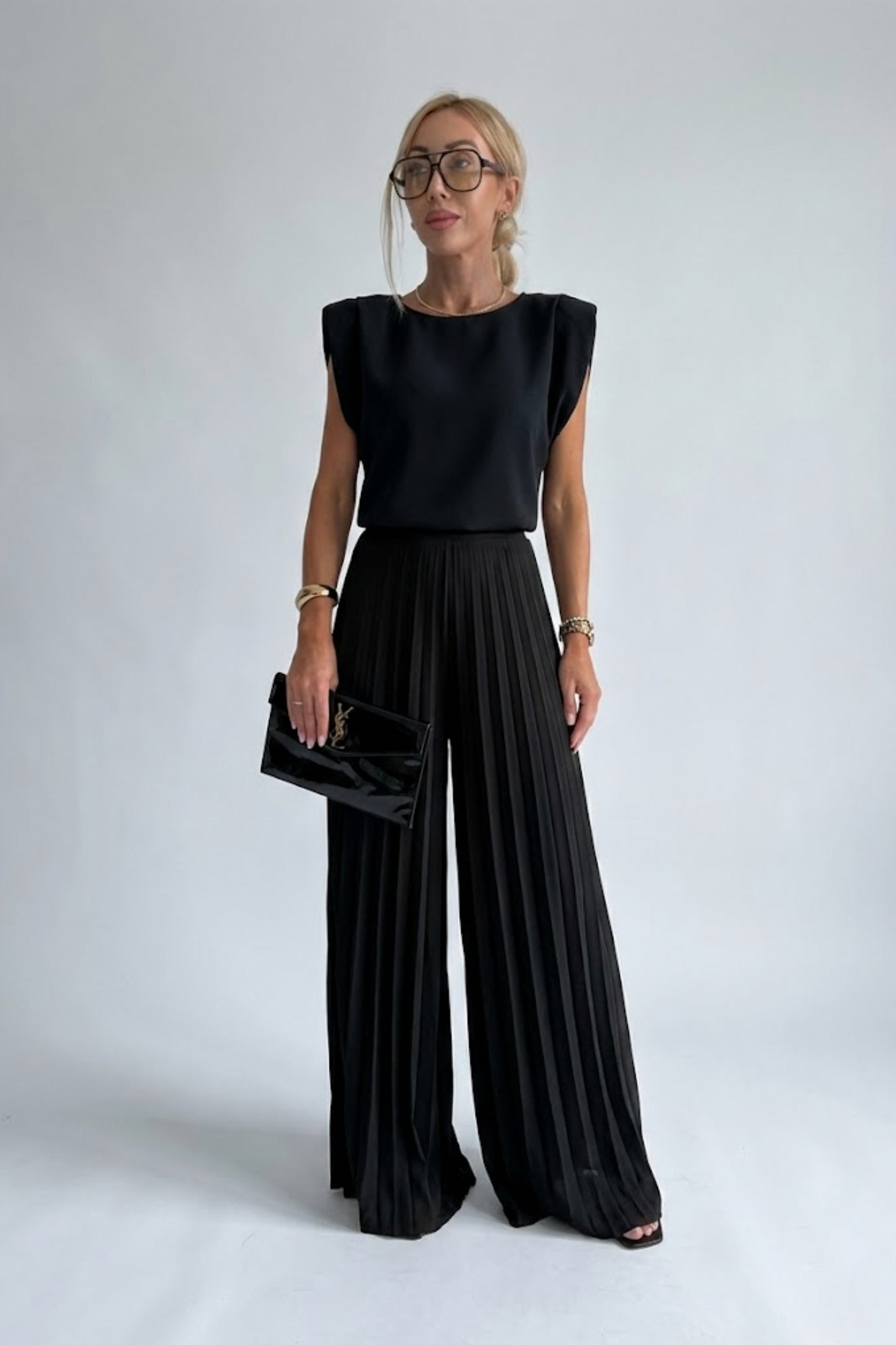 Pleated Wide Leg Jumpsuit