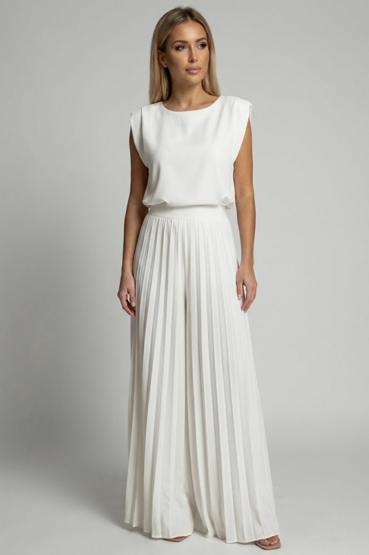 Pleated Wide Leg Jumpsuit